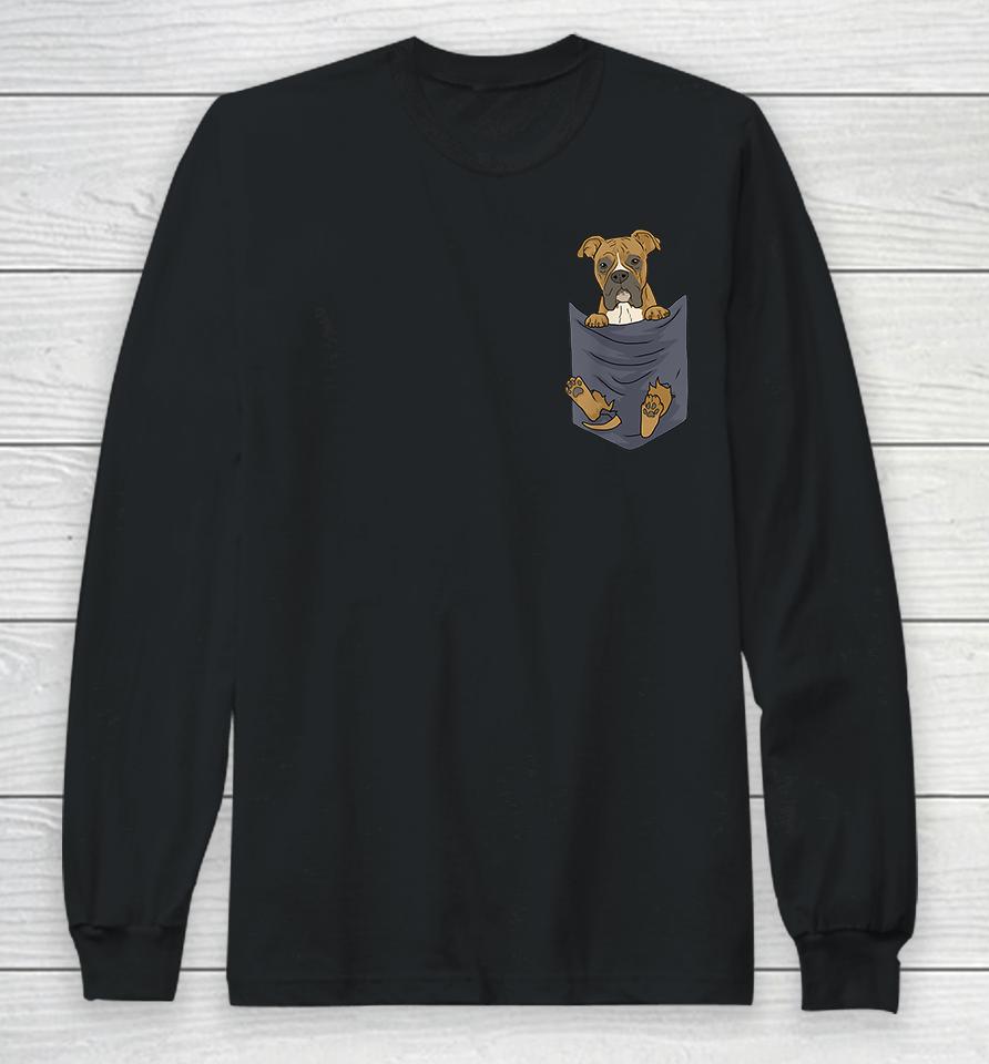 Cute Boxer In Your Pocket Long Sleeve T-Shirt