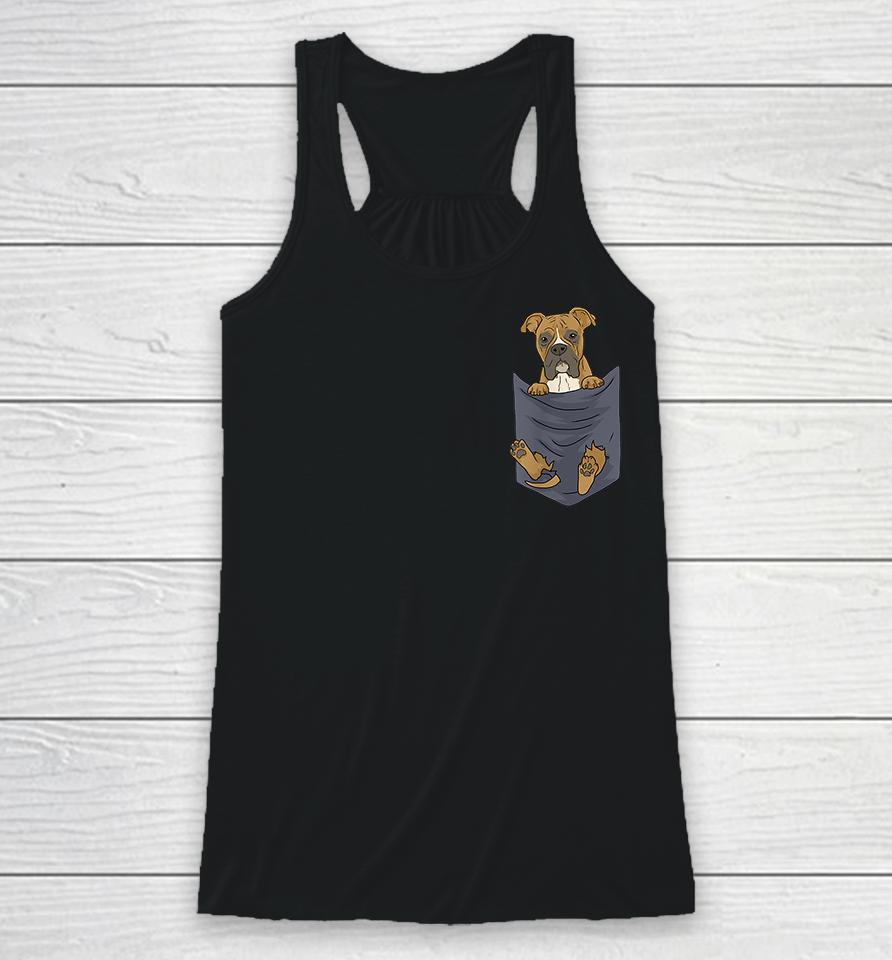 Cute Boxer In Your Pocket Racerback Tank