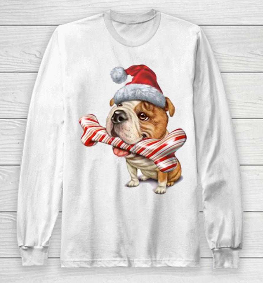 Cute Bulldog Christmas Dog Lovers Long Sleeve T-Shirt