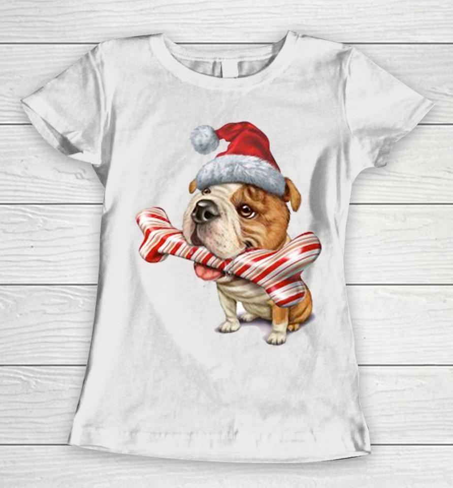 Cute Bulldog Christmas Dog Lovers Women T-Shirt