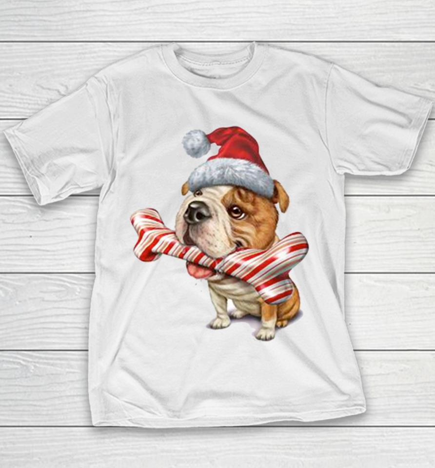 Cute Bulldog Christmas Dog Lovers Youth T-Shirt