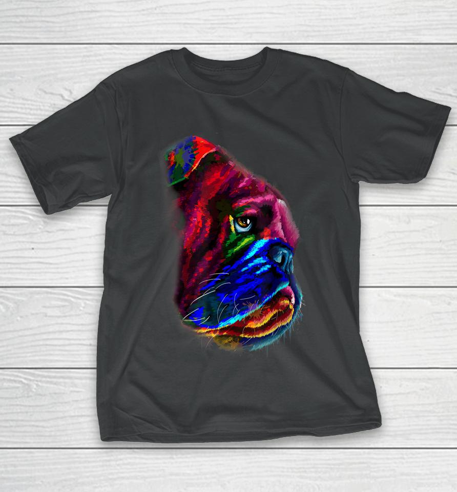 Cute Bulldog Yes I Miss You Too Colorful T-Shirt