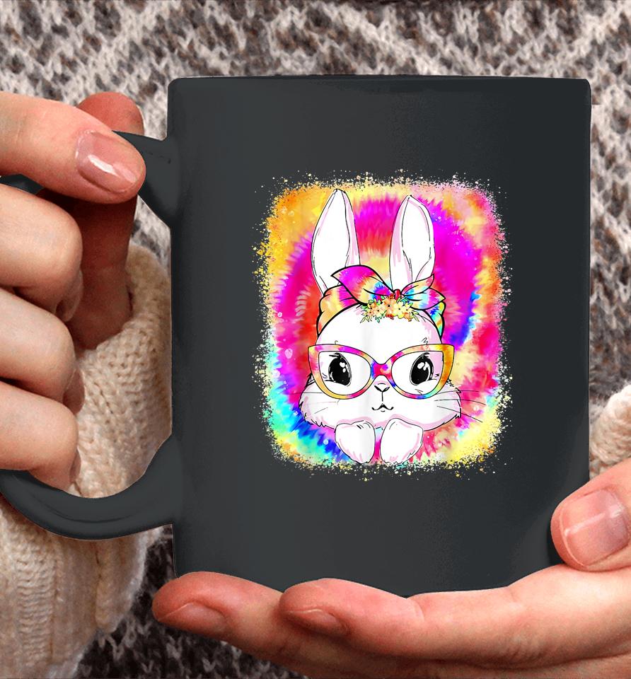 Cute Bunny Face Tie Dye Glasses Women Easter Day Coffee Mug