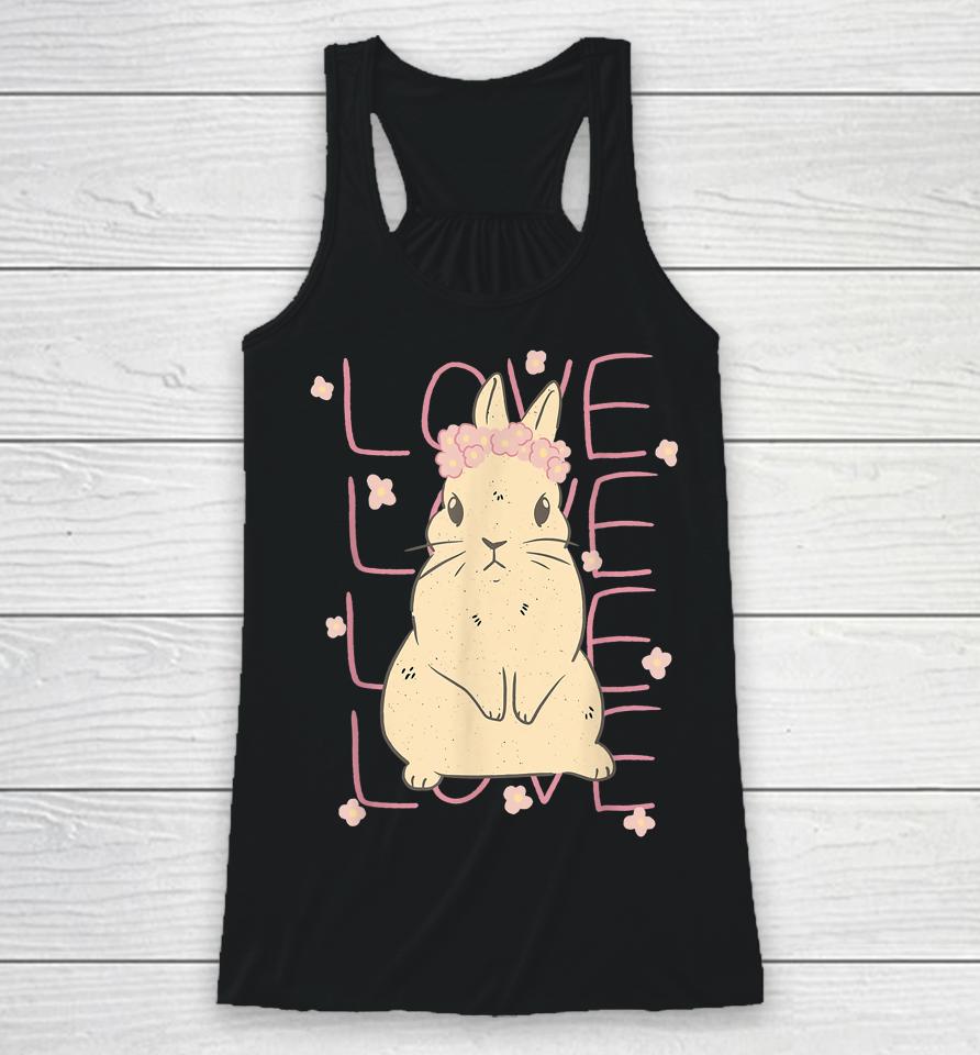 Cute Bunny Rabbit Love Stacked Racerback Tank