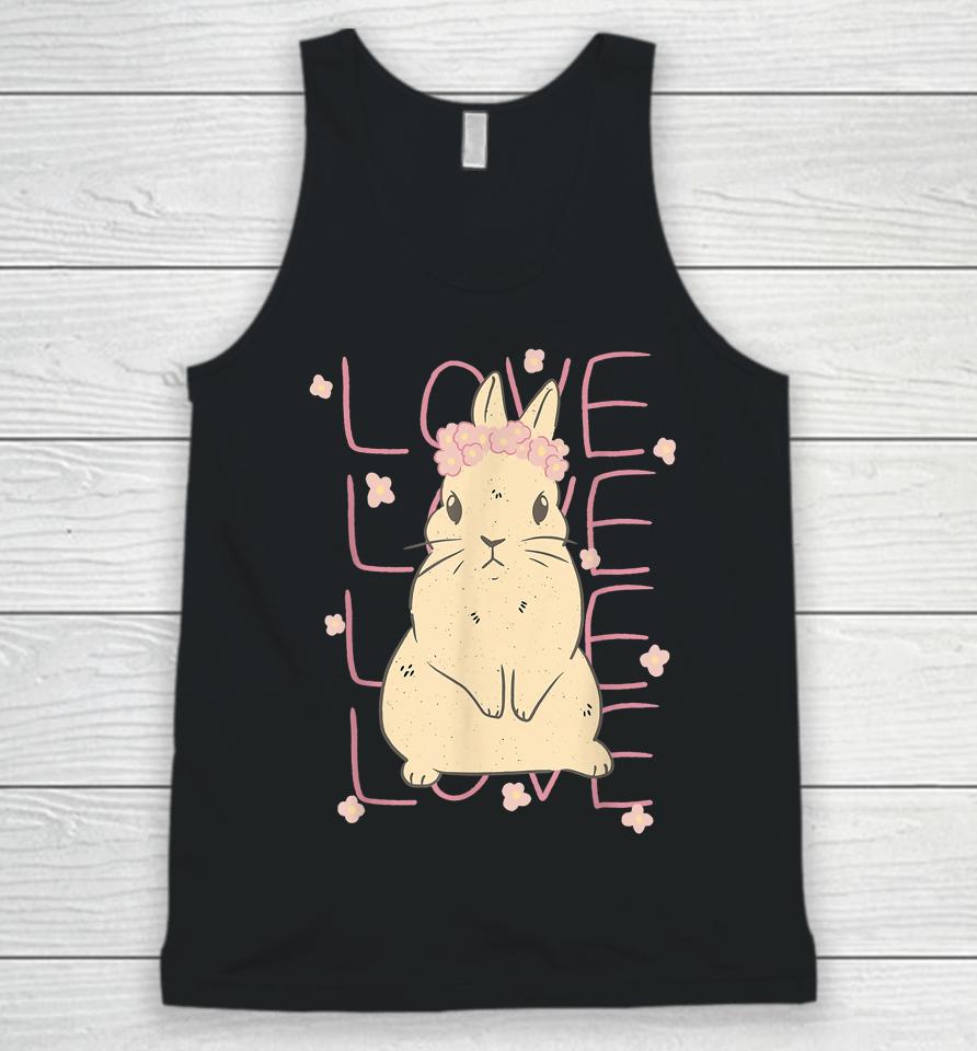 Cute Bunny Rabbit Love Stacked Unisex Tank Top
