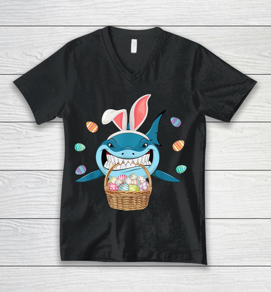 Cute Bunny Shark Easter Unisex V-Neck T-Shirt
