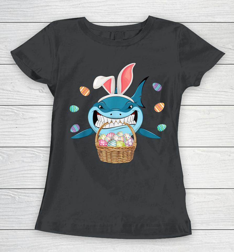 Cute Bunny Shark Easter Women T-Shirt