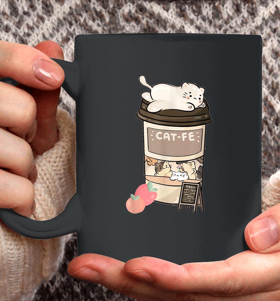 Cute Cat Cafe Kawaii Cat Coffee Anime Neko Kitty Cat Puns Coffee Mug