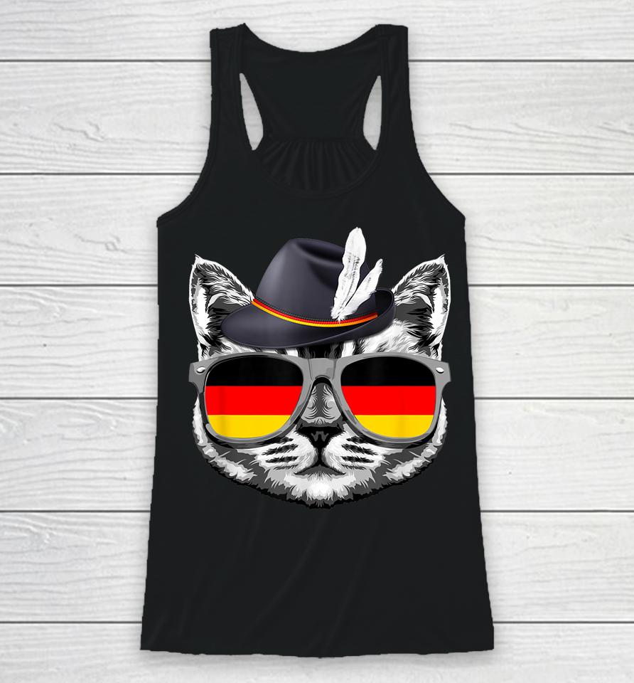 Cute Cat German Flag Oktoberfest Pride Germany Festival Racerback Tank