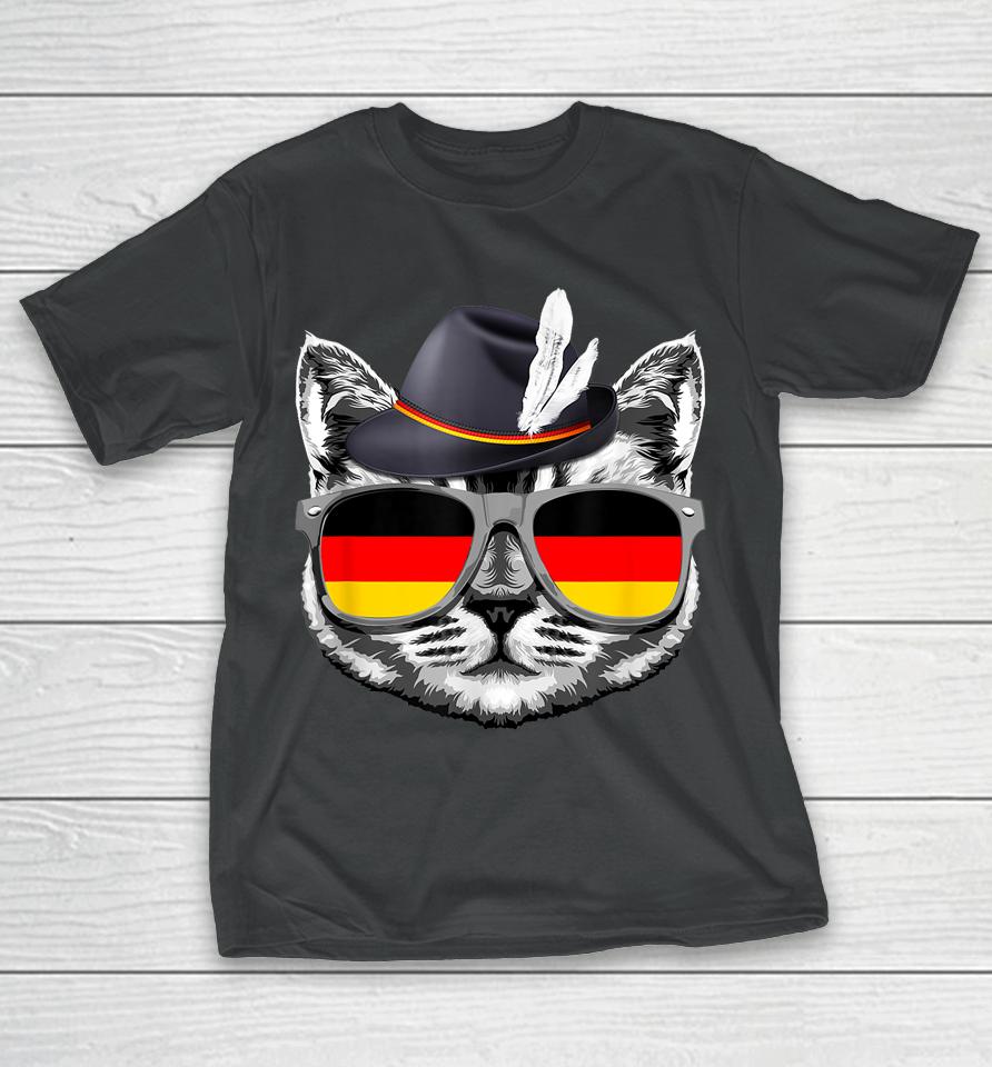 Cute Cat German Flag Oktoberfest Pride Germany Festival T-Shirt
