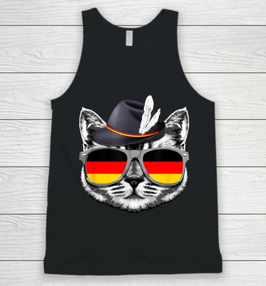 Cute Cat German Flag Oktoberfest Pride Germany Festival Unisex Tank Top