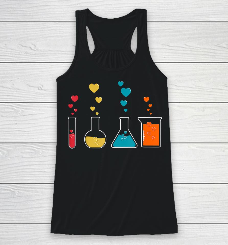 Cute Chemistry Hearts Science Valentines Racerback Tank