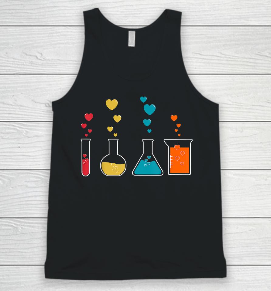 Cute Chemistry Hearts Science Valentines Unisex Tank Top