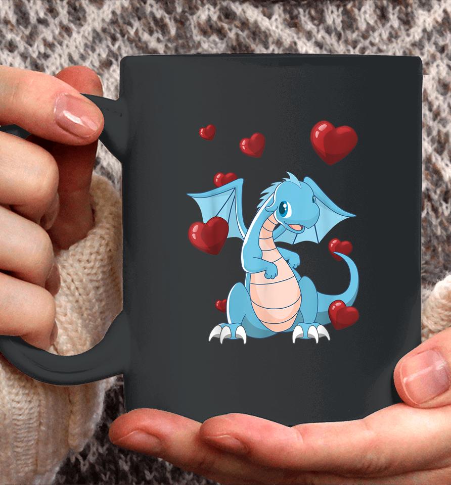 Cute Dragon Funny Valentines Day Love Heart Coffee Mug
