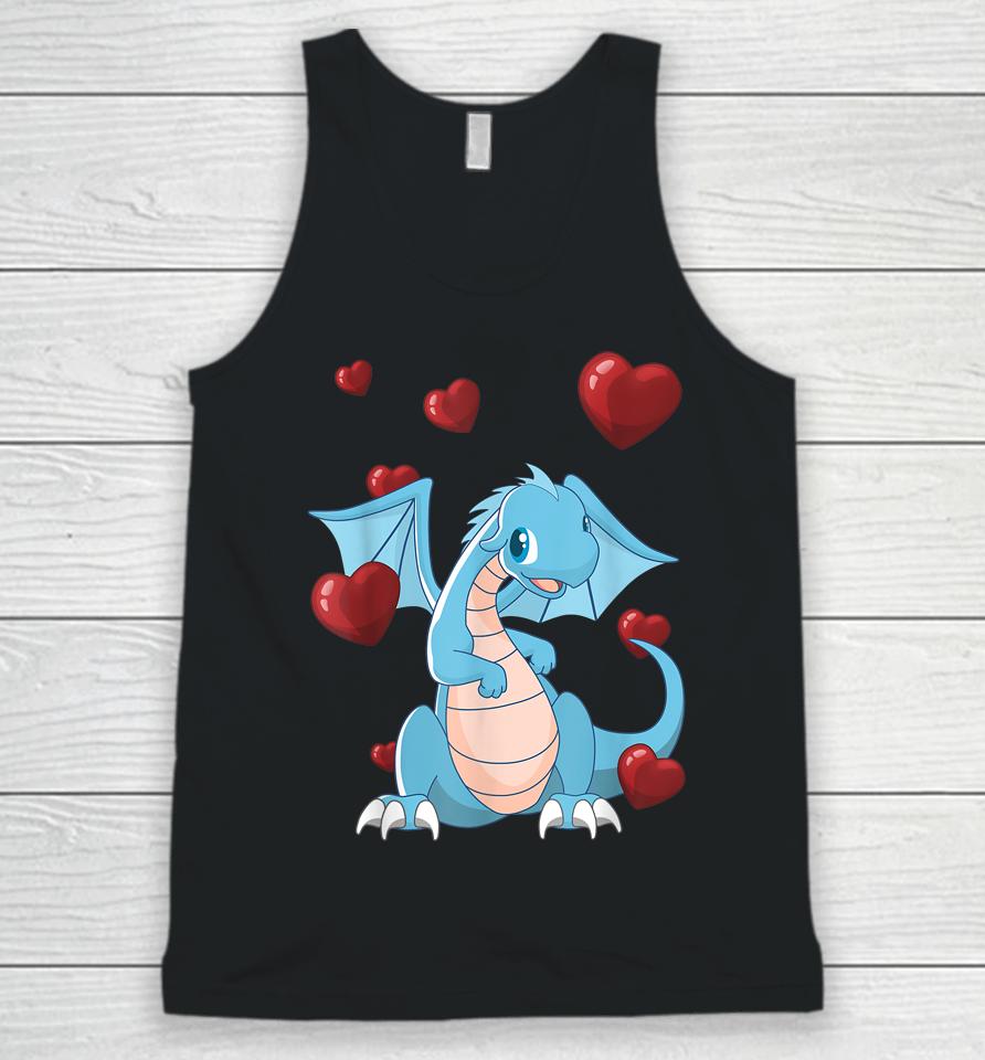 Cute Dragon Funny Valentines Day Love Heart Unisex Tank Top