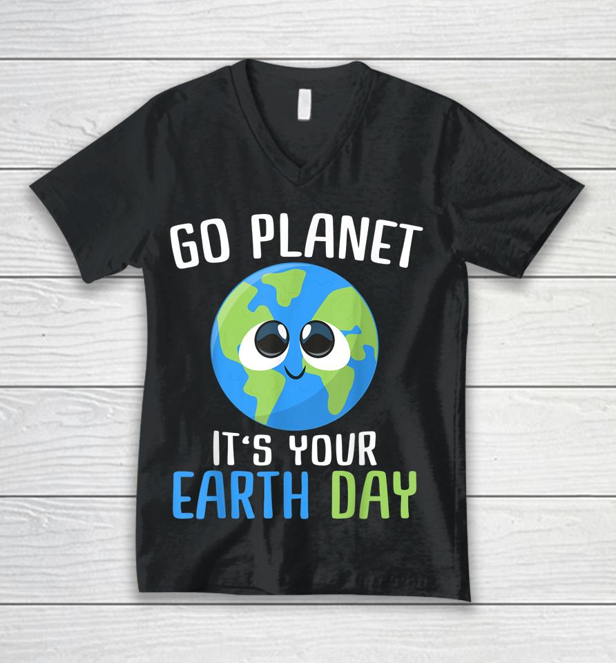 Cute Earth Day Go Planet Earth Day Unisex V-Neck T-Shirt