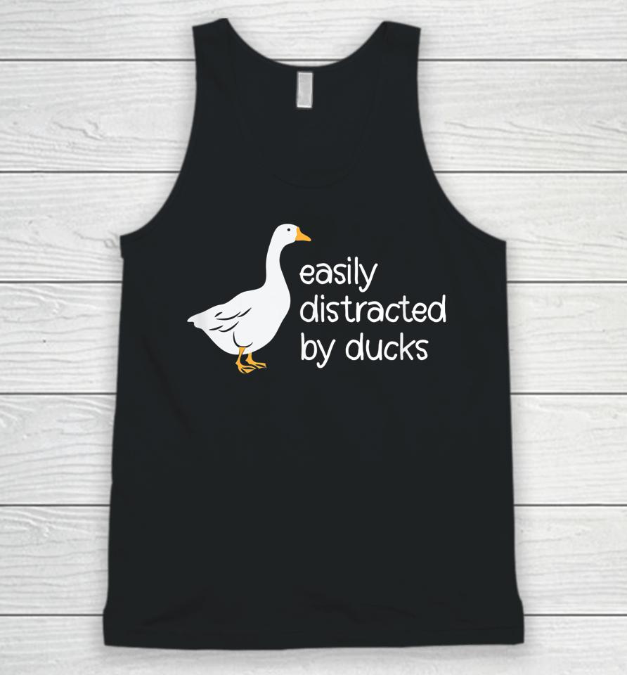Cute Easily Distracted By Ducks Unisex Tank Top
