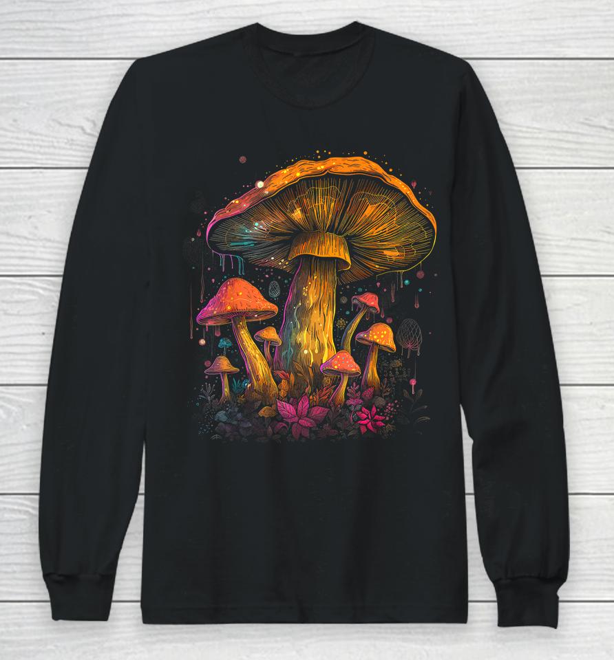 Cute Fairycore Floral Mushroom Aesthetic Girls Women Graphic Long Sleeve T-Shirt