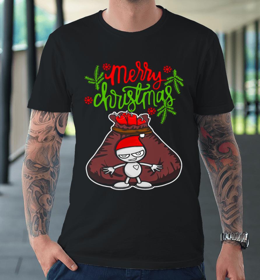 Cute Gangster Cartoon With Dynamite Christmas 2023 Premium T-Shirt