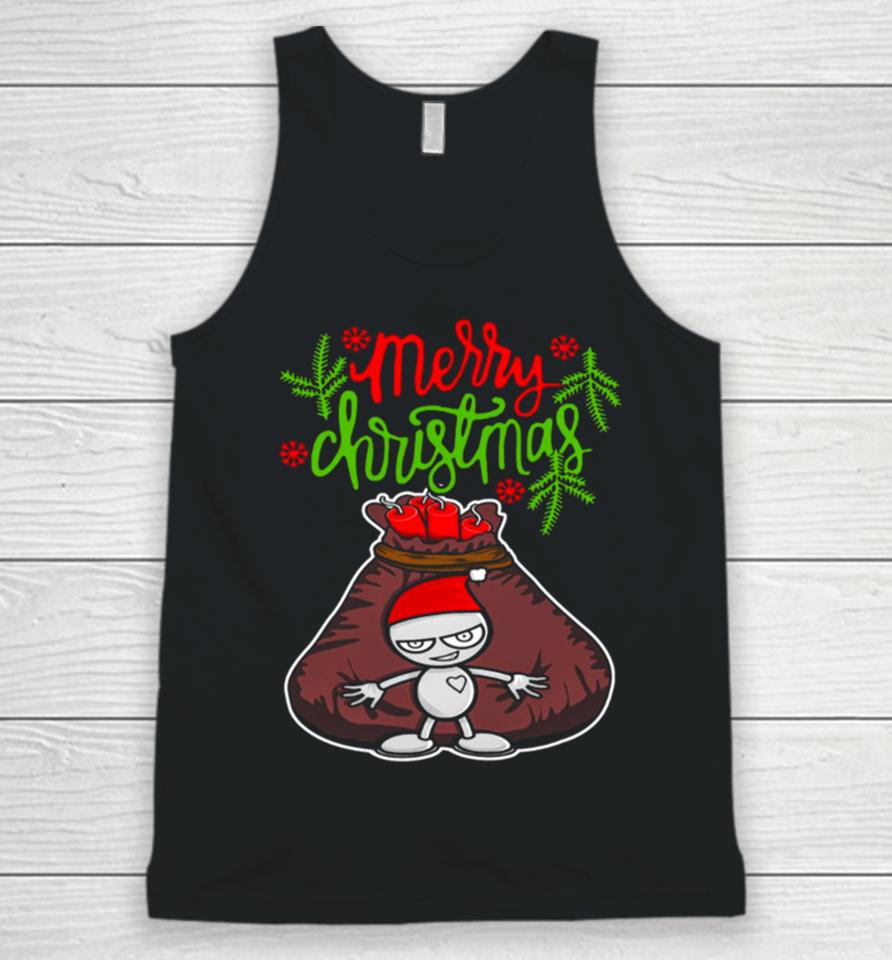 Cute Gangster Cartoon With Dynamite Christmas 2023 Unisex Tank Top