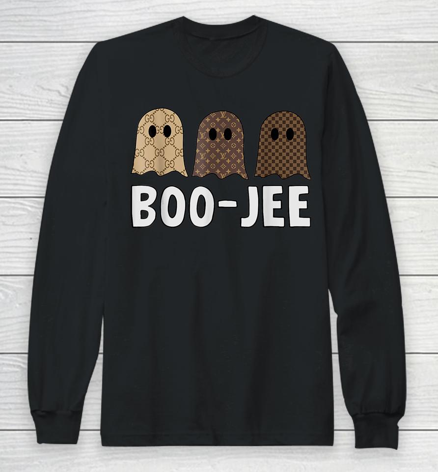 Cute Ghost Halloween Costume Boujee Boo Jee Spooky Season Long Sleeve T-Shirt