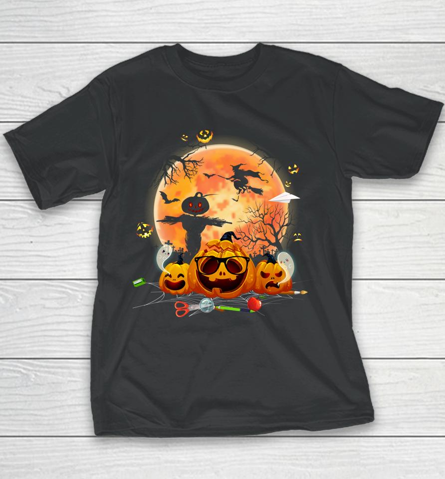 Cute Ghost Halloween Teacher Trick Or Teach Elementary Mummy Youth T-Shirt