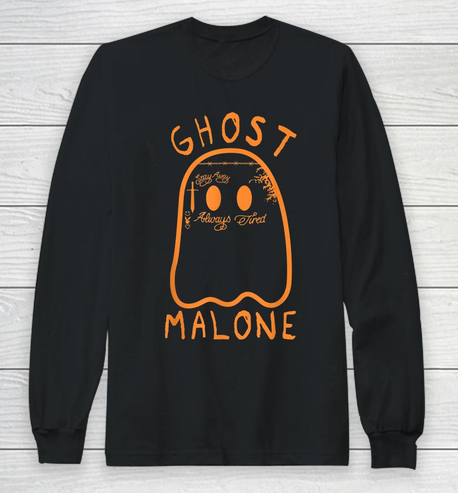 Cute Ghost Malone Fall Season Funny Halloween Spooky Season Long Sleeve T-Shirt