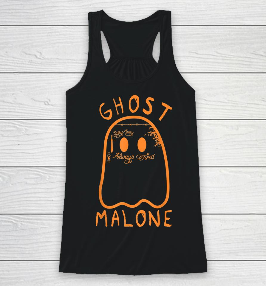 Cute Ghost Malone Fall Season Funny Halloween Spooky Season Racerback Tank