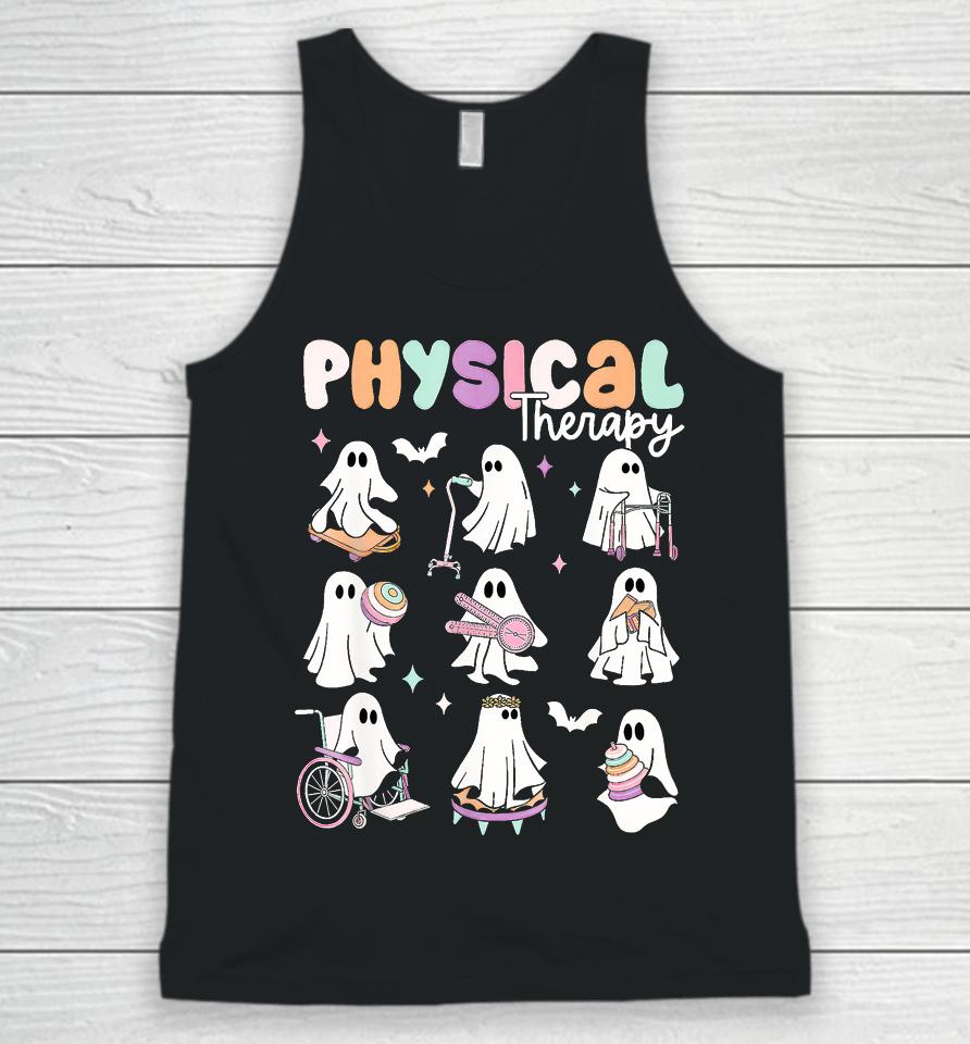 Cute Ghost Physical Therapy Pt Physical Therapist Halloween Unisex Tank Top
