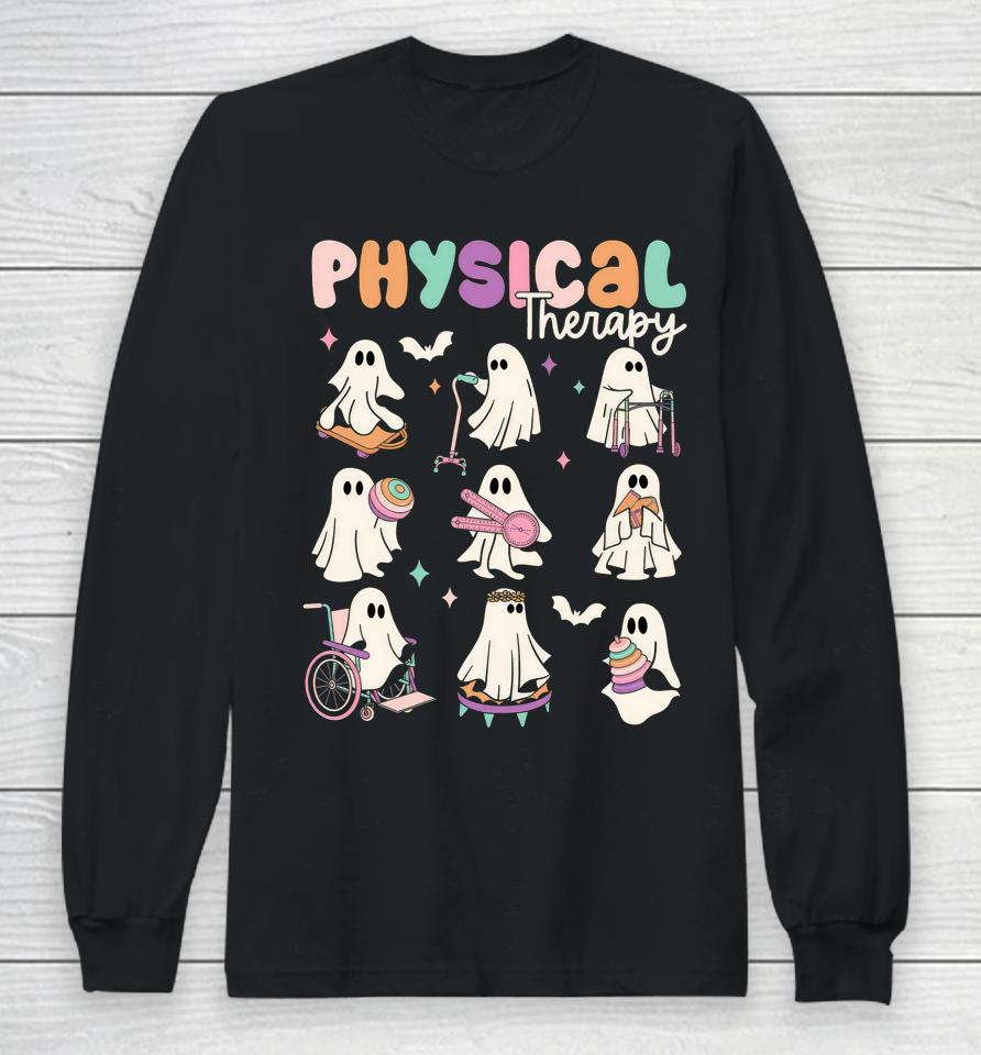 Cute Ghost Physical Therapy Pt Physical Therapist Halloween Long Sleeve T-Shirt