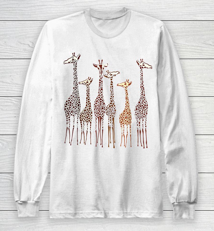Cute Giraffe Animal Lovers Funny Nature Lover Long Sleeve T-Shirt