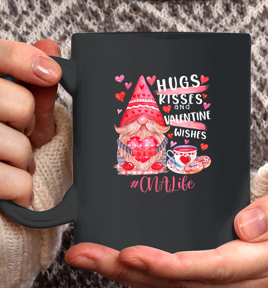 Cute Gnome Cna Life Nurse Hugs Kisses Valentines Day Coffee Mug