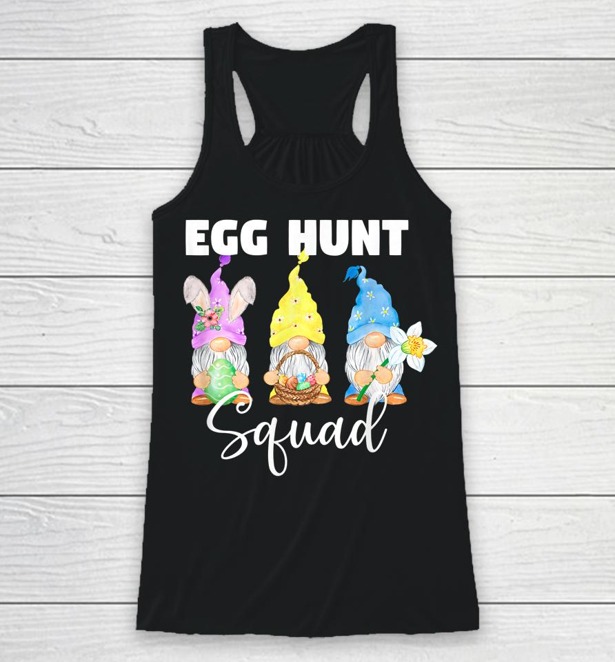 Cute Gnomes Easter Egg Hunt Squad Easter Day Bunny Racerback Tank