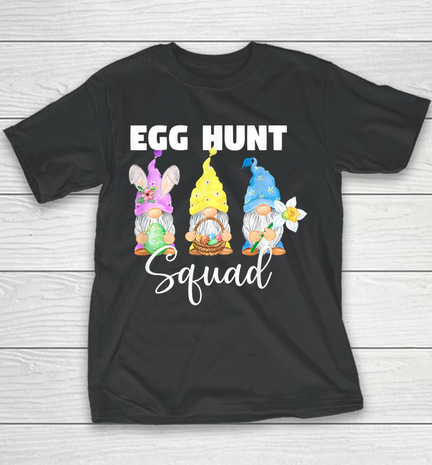 Cute Gnomes Easter Egg Hunt Squad Easter Day Bunny Youth T-Shirt