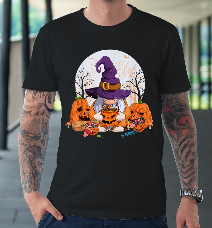 Cute Gnomes Happy Halloween Fall Candy Corn Pumpkin Premium T-Shirt
