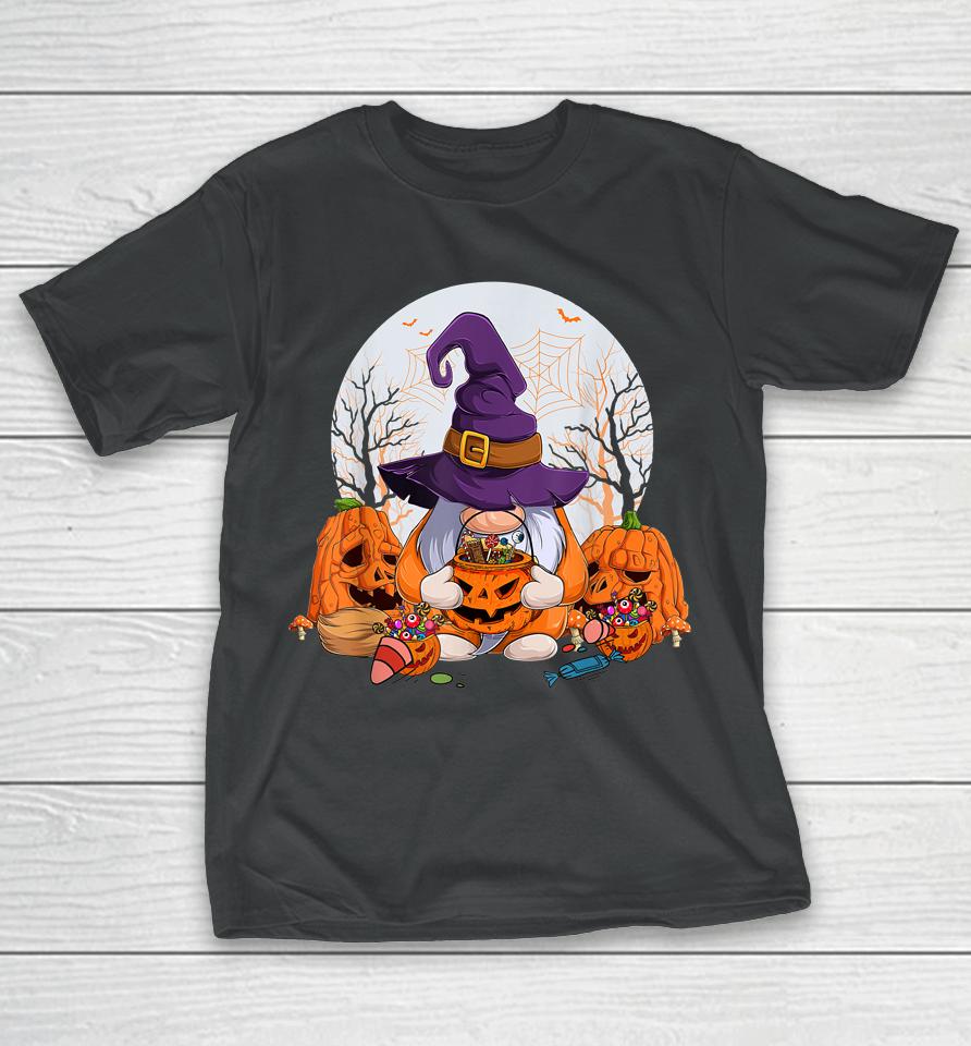 Cute Gnomes Happy Halloween Fall Candy Corn Pumpkin T-Shirt