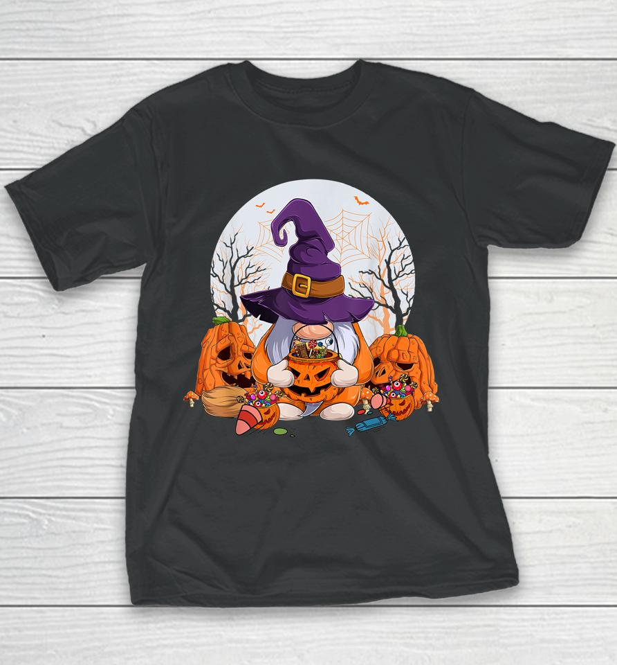 Cute Gnomes Happy Halloween Fall Candy Corn Pumpkin Youth T-Shirt