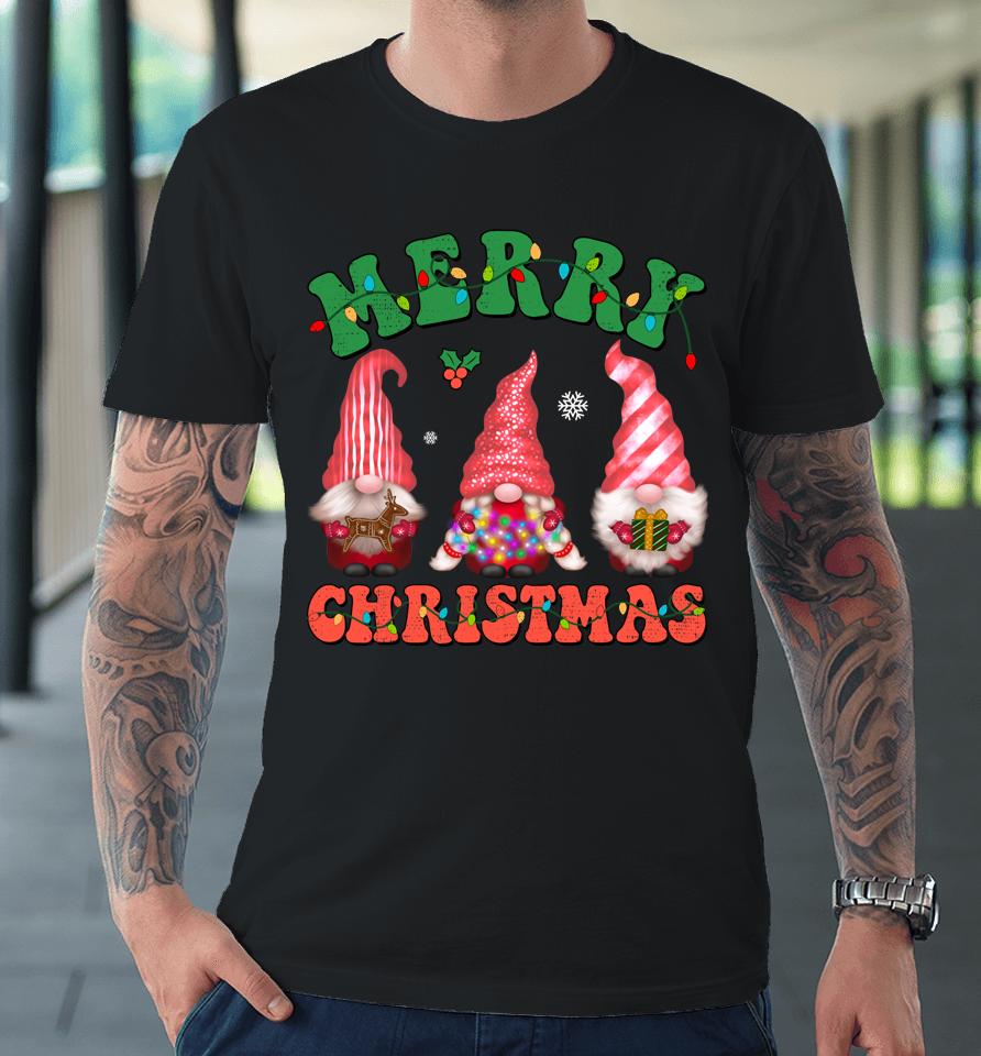 Cute Gnomes Merry Christmas Light Family Gnome Xmas Matching Premium T-Shirt
