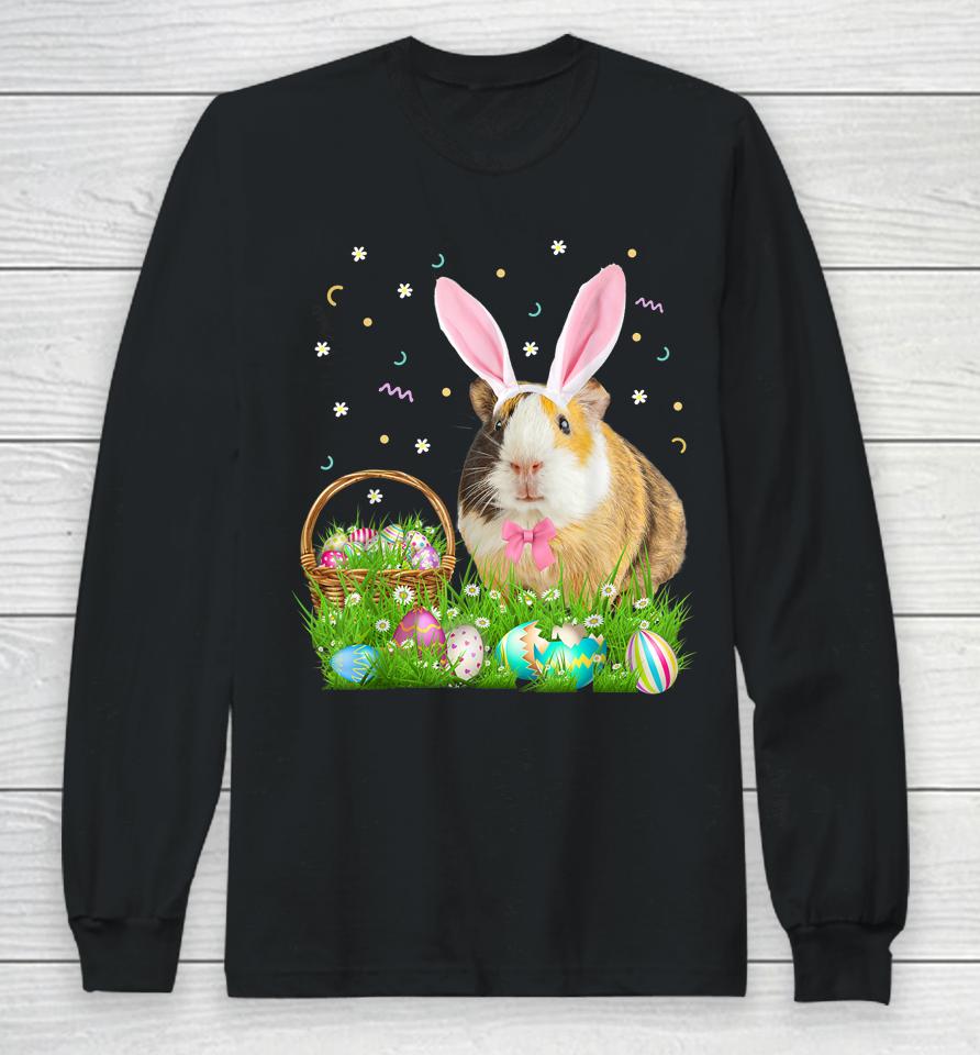 Cute Guinea Pig Easter Day Bunny Eggs Easter Long Sleeve T-Shirt