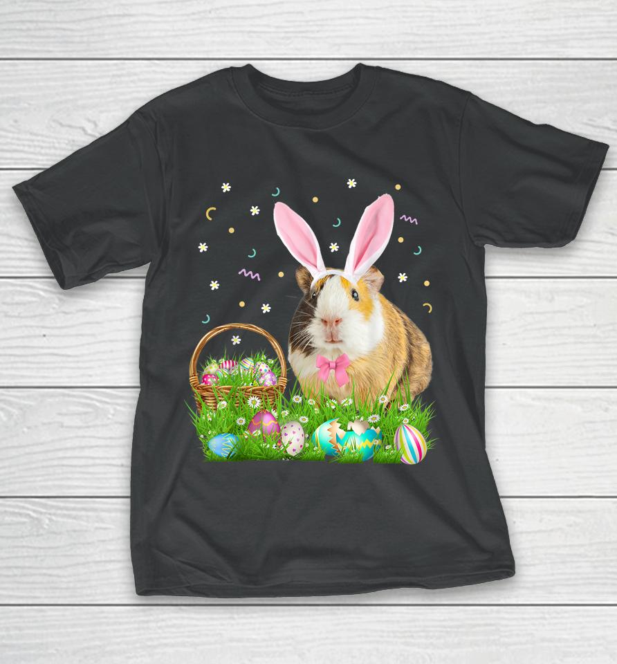 Cute Guinea Pig Easter Day Bunny Eggs Easter T-Shirt