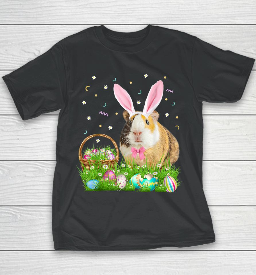 Cute Guinea Pig Easter Day Bunny Eggs Easter Youth T-Shirt