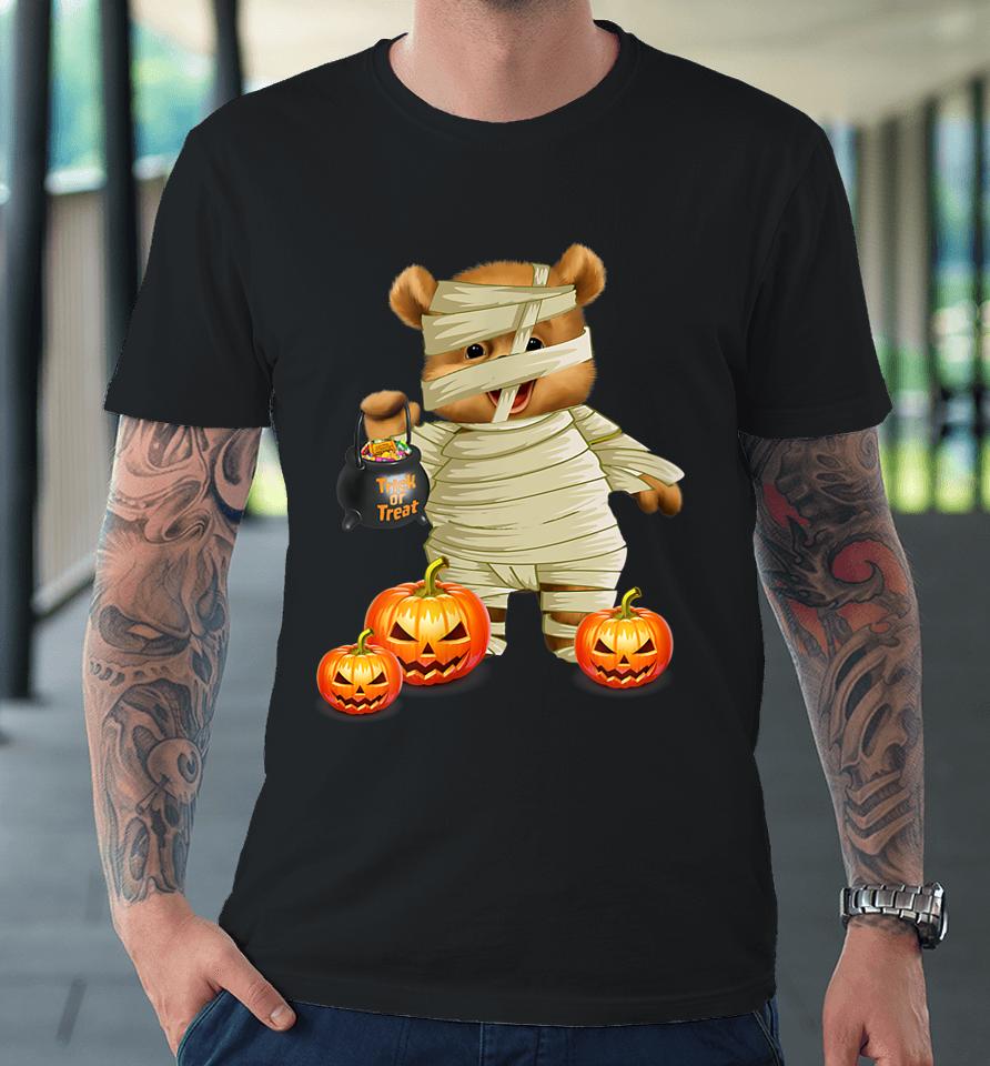 Cute Halloween Pumpkin Funny Mummy Bear Premium T-Shirt
