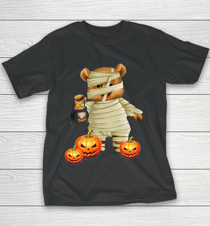 Cute Halloween Pumpkin Funny Mummy Bear Youth T-Shirt