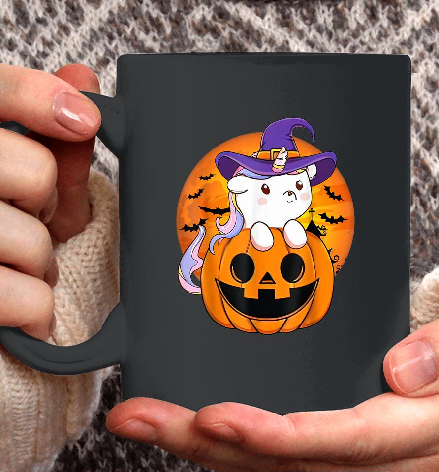 Cute Halloween Shirt Girls Women Witchy Unicorn Halloween Coffee Mug