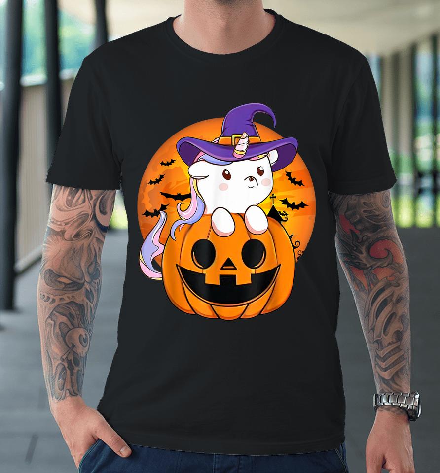 Cute Halloween Shirt Girls Women Witchy Unicorn Halloween Premium T-Shirt