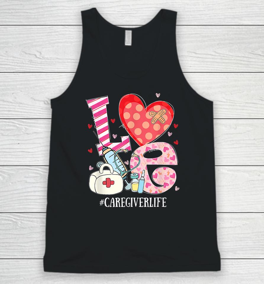 Cute Heart Stethoscope Caregiver Life Lover Valentines Day Unisex Tank Top