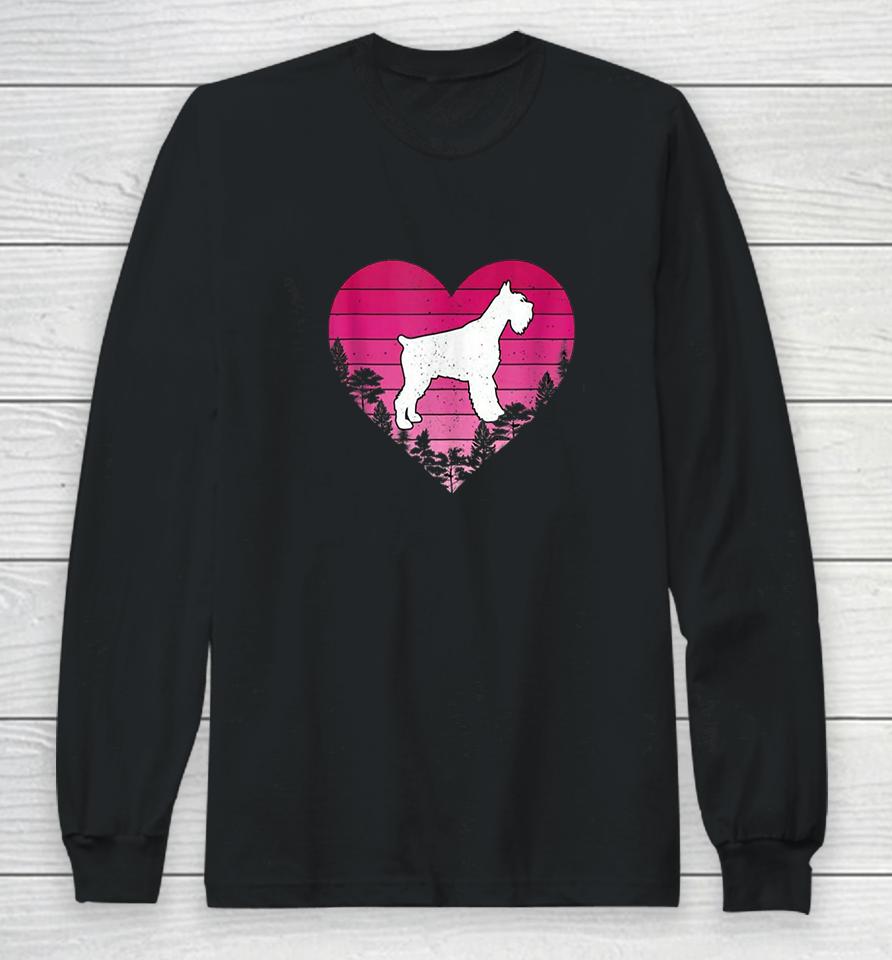 Cute Hearts Schnauzer Dog Valentines Day Long Sleeve T-Shirt