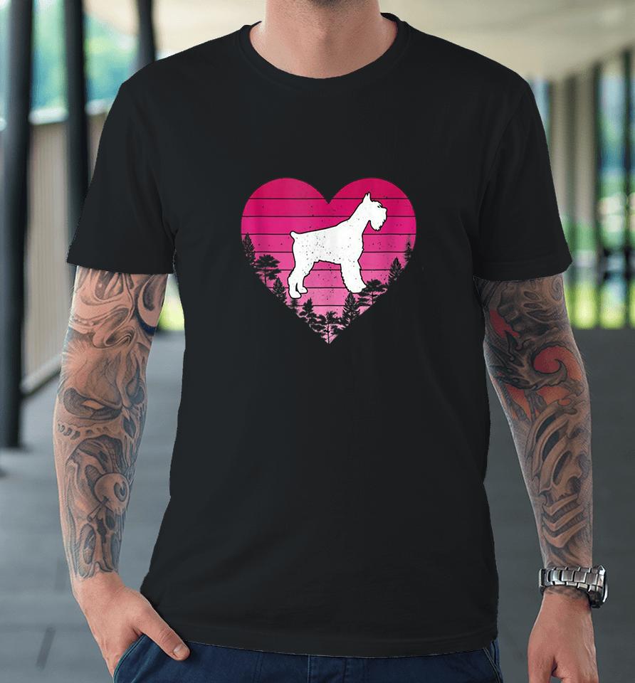 Cute Hearts Schnauzer Dog Valentines Day Premium T-Shirt