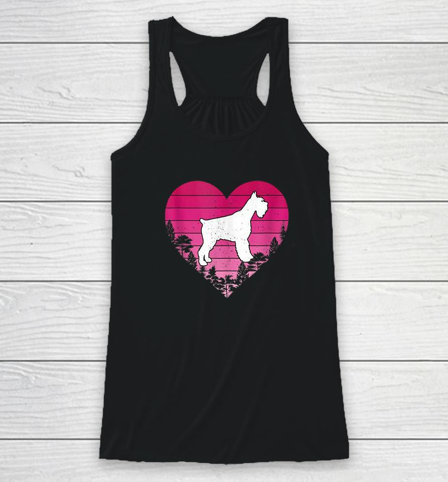 Cute Hearts Schnauzer Dog Valentines Day Racerback Tank