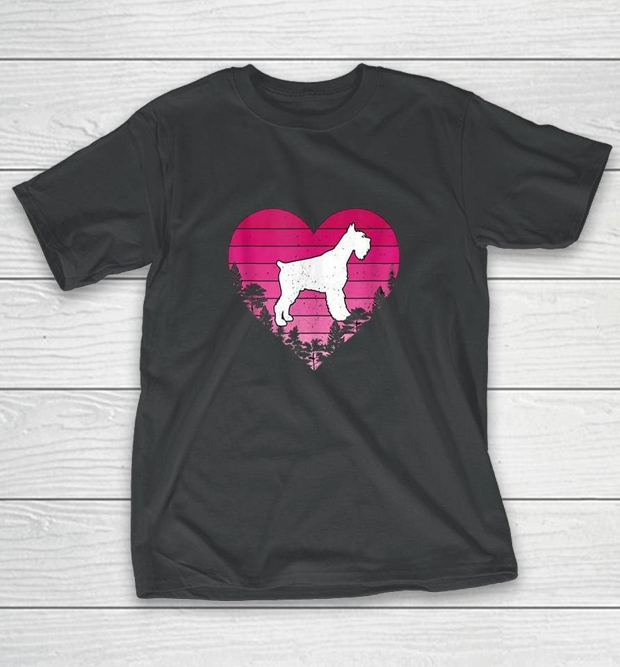 Cute Hearts Schnauzer Dog Valentines Day T-Shirt